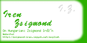 iren zsigmond business card